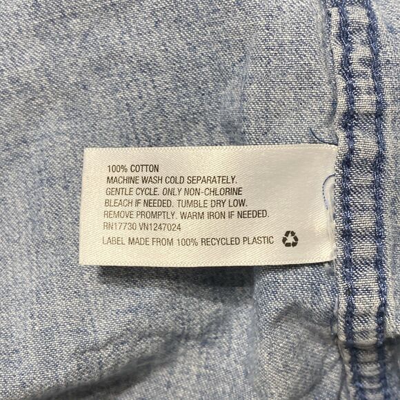 Mossimo Supply Co Denim Shirt Men's XL Blue Red White Snap Button 100% Cotton - Picture 9 of 10